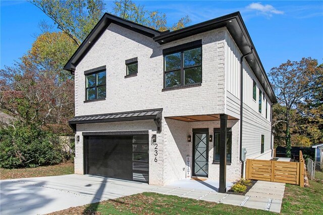 contemporary house with a garage