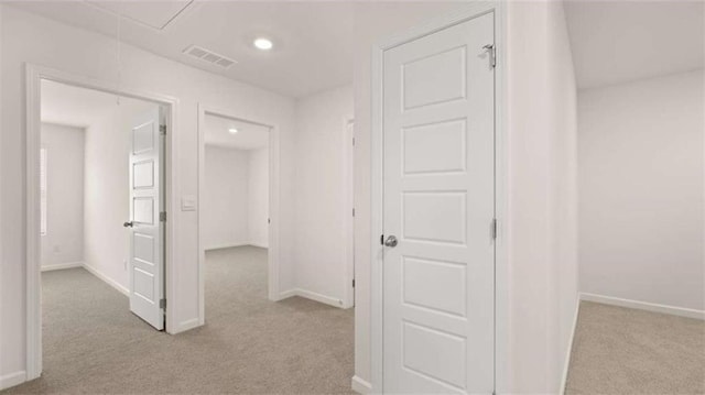 364 Sound Cir, Stockbridge, GA 30281 - corridor featuring carpet, attic access, and recessed lighting