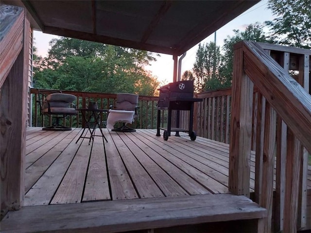 view of deck at dusk