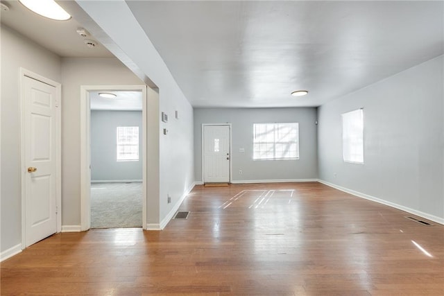 entryway with hardwood / wood-style floors and a wealth of natural light