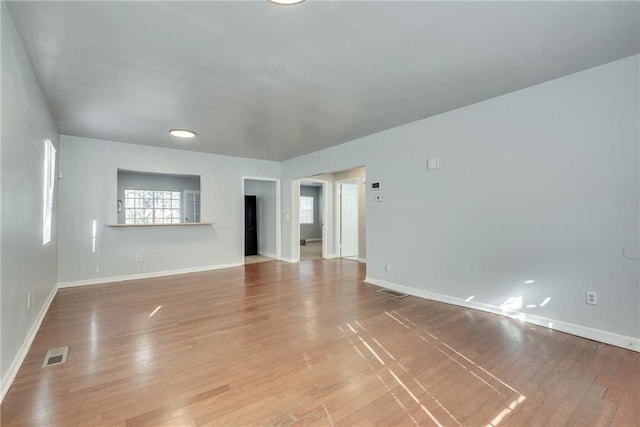 empty room featuring light wood-type flooring