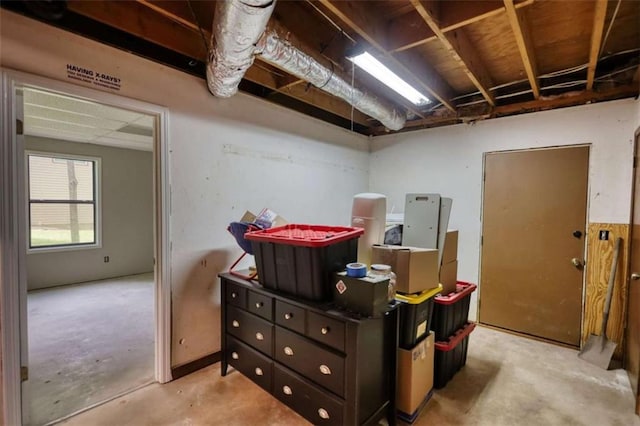 basement featuring visible vents