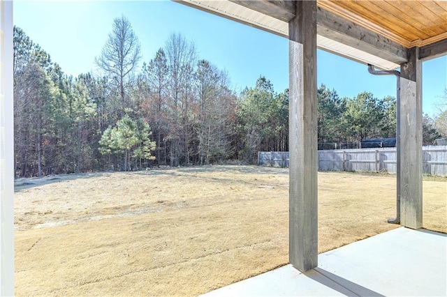 view of yard with a patio area