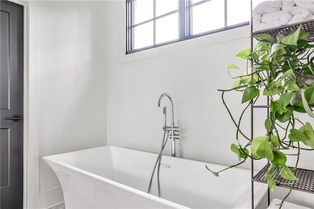 interior space with a freestanding bath