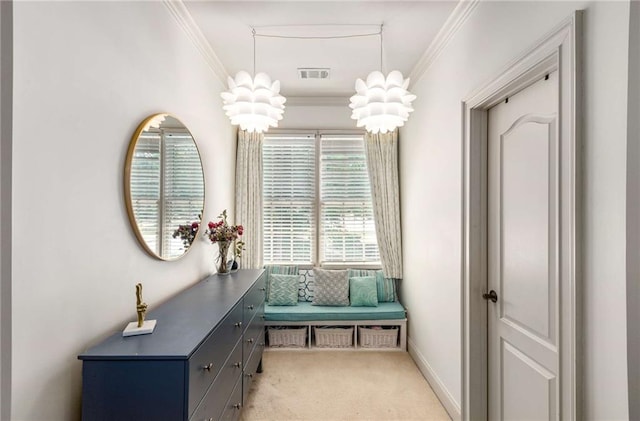 5173 Brendlynn Dr, Suwanee, GA 30024 - living area with carpet flooring and ornamental molding