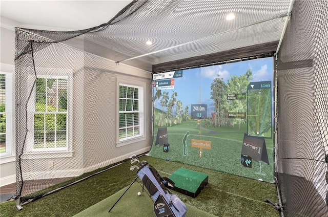 5173 Brendlynn Dr, Suwanee, GA 30024 - game room with healthy amount of natural light, carpet flooring, and recessed lighting