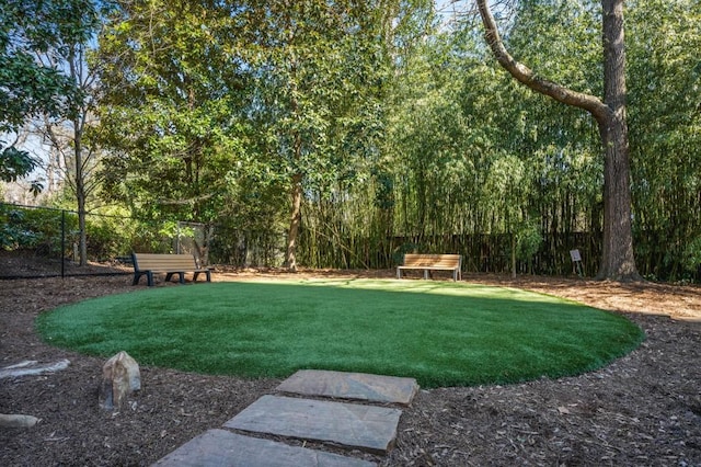 view of yard featuring fence