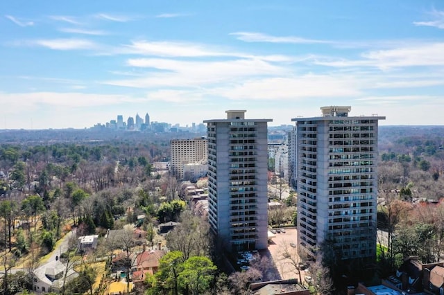 aerial view with a view of city