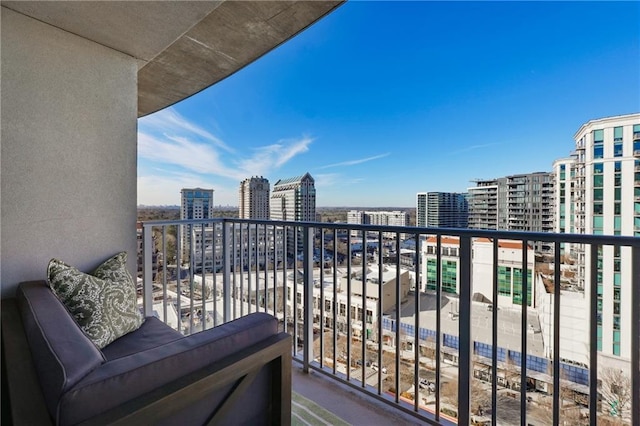 balcony with a view of city