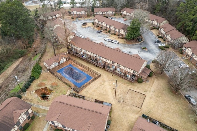 aerial view with a residential view