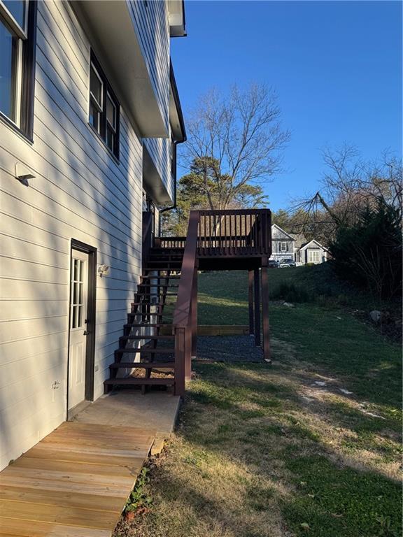 view of yard featuring a deck