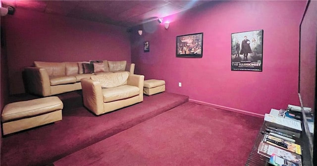 view of carpeted cinema room