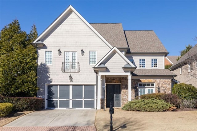 view of front of home with a garage