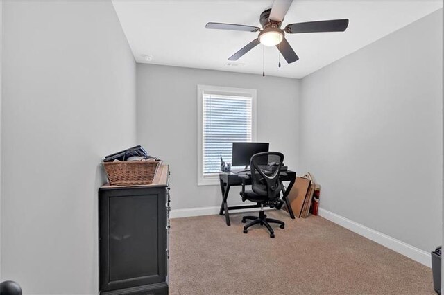 40 Crayton St, Rockmart, GA 30153 - carpeted office space featuring baseboards and a ceiling fan