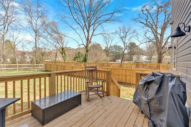 40 Crayton St, Rockmart, GA 30153 - deck featuring a fenced backyard and area for grilling