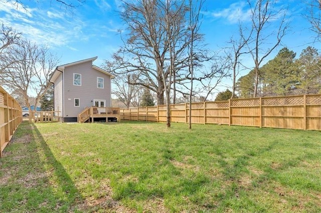 40 Crayton St, Rockmart, GA 30153 - fenced backyard featuring a wooden deck
