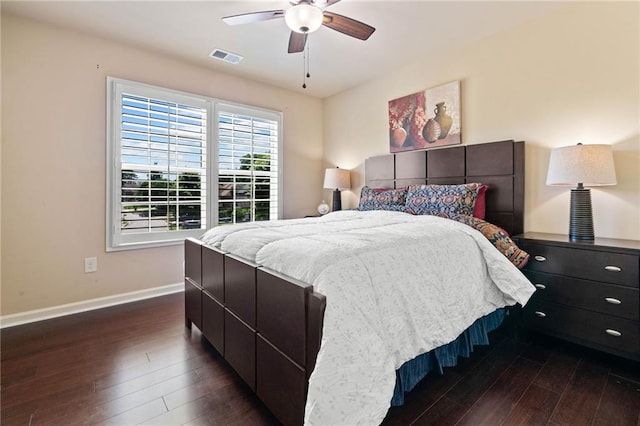5285 Winflow Way, Suwanee, GA 30024 - bedroom with dark wood-style flooring, baseboards, and ceiling fan