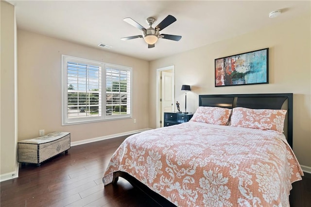5285 Winflow Way, Suwanee, GA 30024 - bedroom featuring baseboards, wood finished floors, and ceiling fan