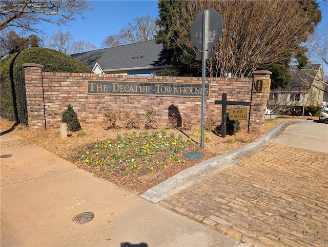 view of community sign