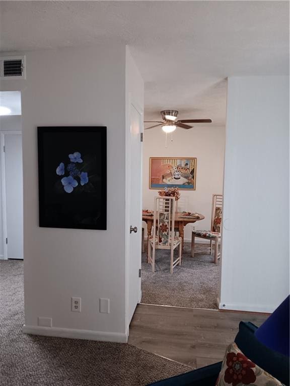 307 Adair St Unit 7-E, Decatur, GA 30030 - hall featuring baseboards, wood finished floors, and carpet flooring