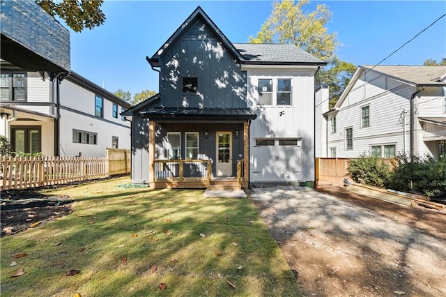 2018 Presley Way NE, Atlanta, GA 30317 - back of property with a garage, a yard, and a porch