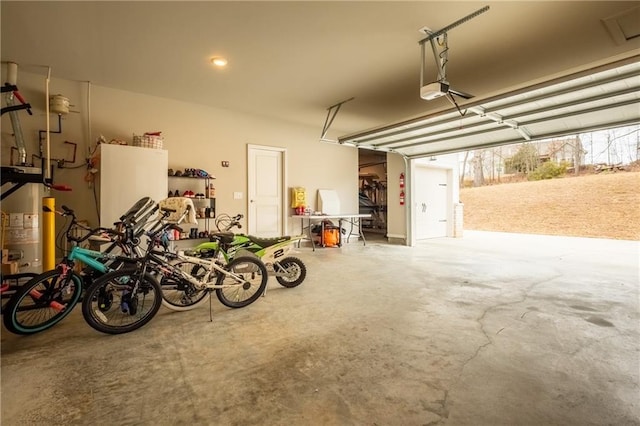 garage with water heater