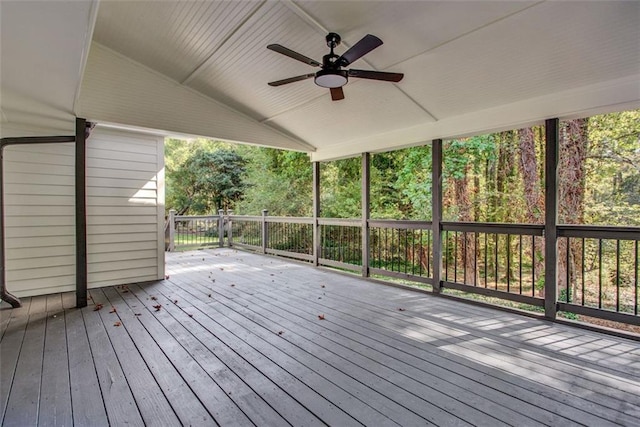 deck with ceiling fan