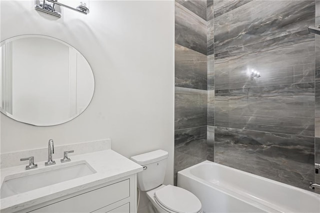 4235 Drew Campground Rd, Alpharetta, GA 30004 - bathroom featuring vanity, toilet, and shower / tub combination