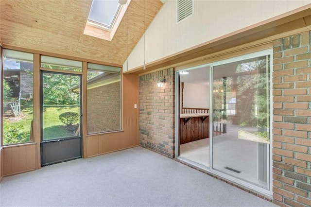 3740 Windy Hill Cir, Gainesville, GA 30504 - unfurnished sunroom with a skylight and vaulted ceiling