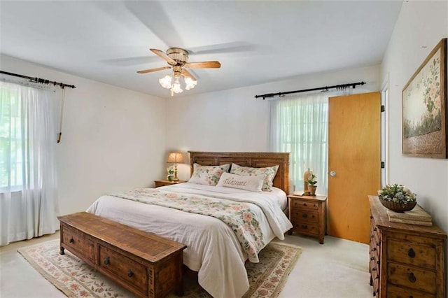 3740 Windy Hill Cir, Gainesville, GA 30504 - bedroom featuring light carpet and ceiling fan