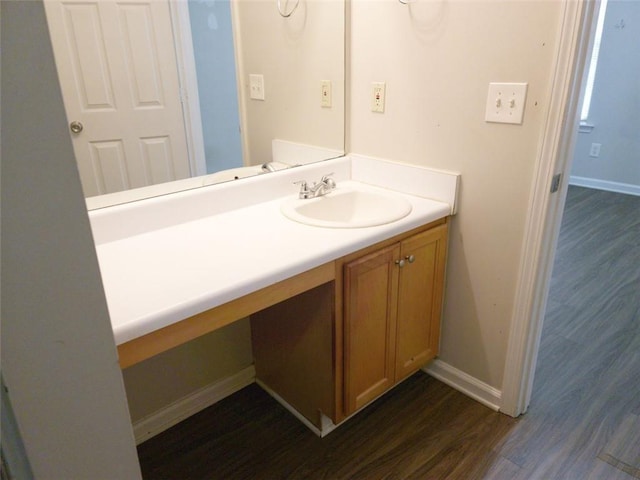 3216 Panthers Trce, Decatur, GA 30034 - bathroom featuring vanity, baseboards, and wood finished floors
