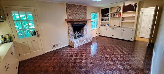2600 Amberly Dr, Dunwoody, GA 30360 - unfurnished living room with a fireplace and baseboards
