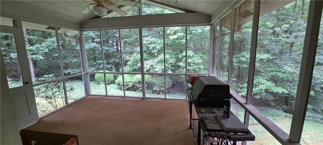 2600 Amberly Dr, Dunwoody, GA 30360 - sunroom featuring a ceiling fan and lofted ceiling