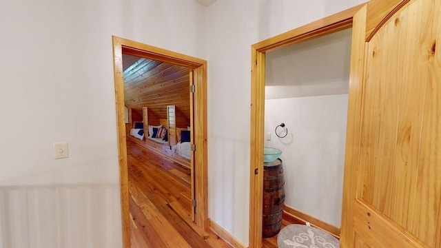 hall featuring light wood finished floors