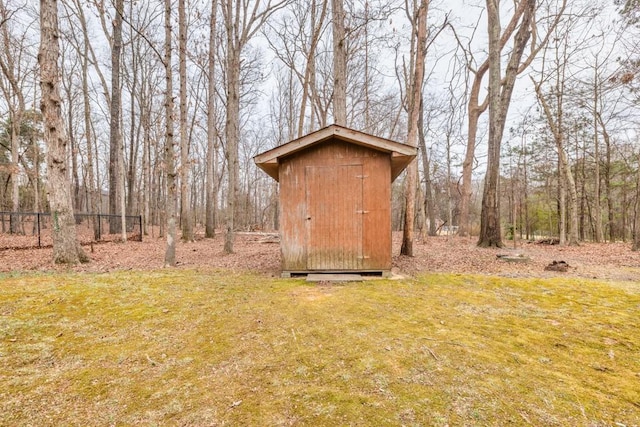 view of shed