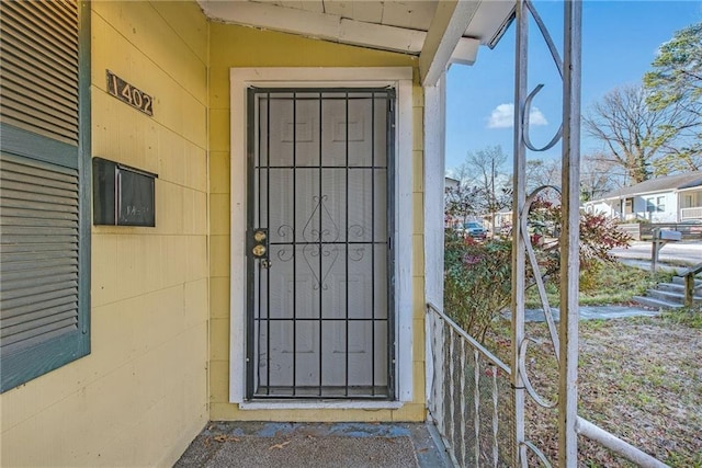 view of doorway to property