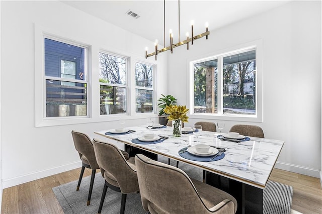 1247 Bridges Ave SW Unit A, Atlanta, GA 30310 - dining area featuring baseboards, a chandelier, and light wood-type flooring