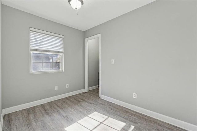 empty room featuring light wood-type flooring