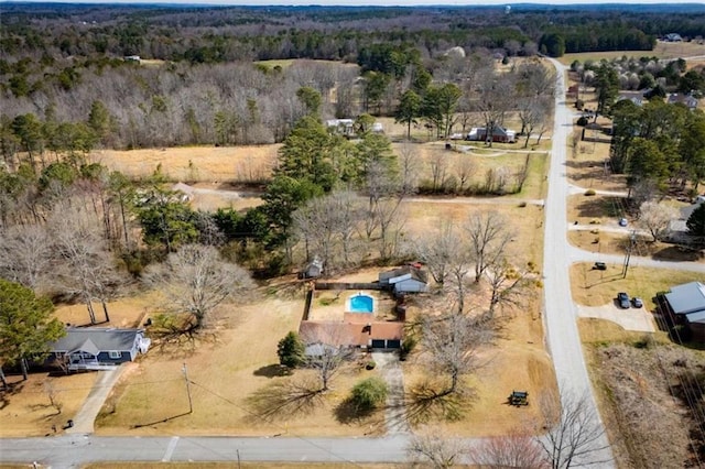 aerial view with a rural view