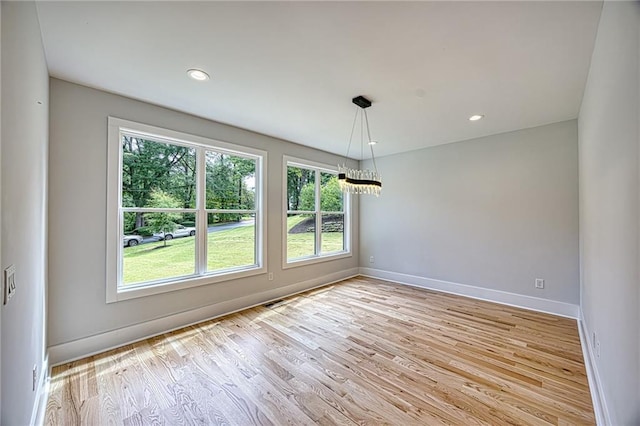 2110 Fairway Cir NE, Brookhaven, GA 30319 - unfurnished room with baseboards, light wood finished floors, and recessed lighting