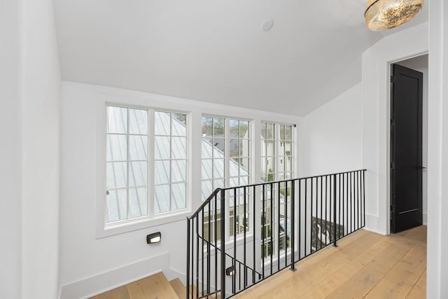 11273 Serenbe Ln, Chattahoochee Hills, GA 30268 - corridor featuring vaulted ceiling and light wood-type flooring