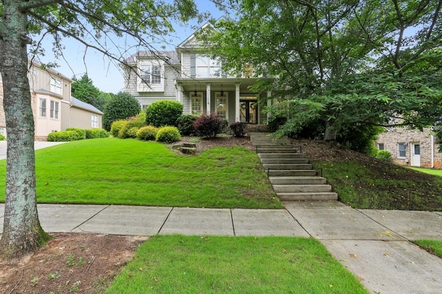 4944 Dovecote Trl, Suwanee, GA 30024 - view of front of property featuring a front lawn and stairs