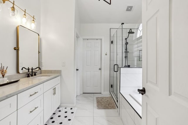 4944 Dovecote Trl, Suwanee, GA 30024 - full bathroom with vanity, a stall shower, and a bath