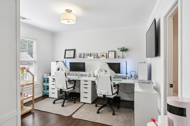4944 Dovecote Trl, Suwanee, GA 30024 - office space featuring wood finished floors and crown molding