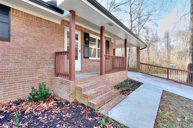 deck with a porch