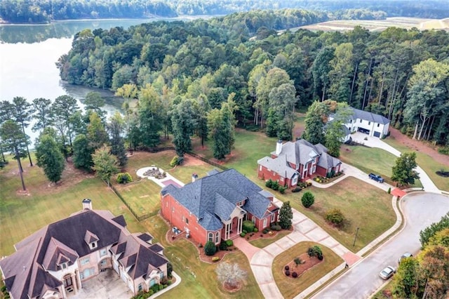 aerial view with a forest view