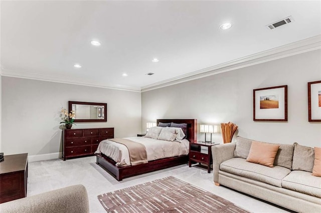 1109 Pine Grove Ave NE, Brookhaven, GA 30319 - bedroom with light carpet, crown molding, recessed lighting, and baseboards