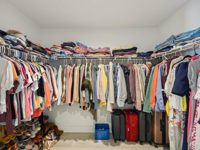 view of walk in closet