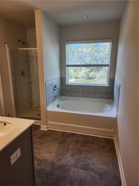 2822 Saratoga Lake Vw, Decatur, GA 30034 - bathroom featuring shower with separate bathtub and vanity