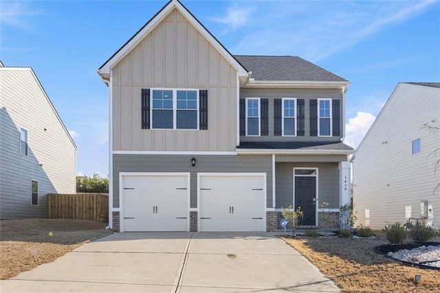 view of front of home with a garage